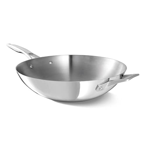 Calphalon Premier Polished 5-Ply 13-Inch Wok, product photograph from the Amazon listing.