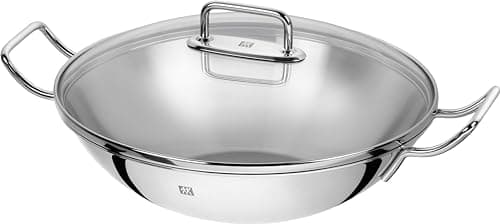 Zwilling Plus 32 cm Stainless Steel Wok with Lid, product photograph from the Amazon listing.