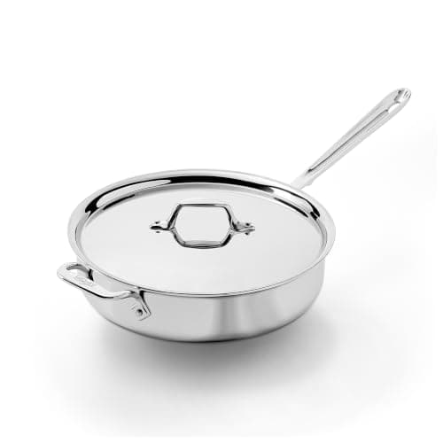 All-Clad D3 Stainless 4-Qt Sauté Pan with Lid, product photograph from the Amazon listing.