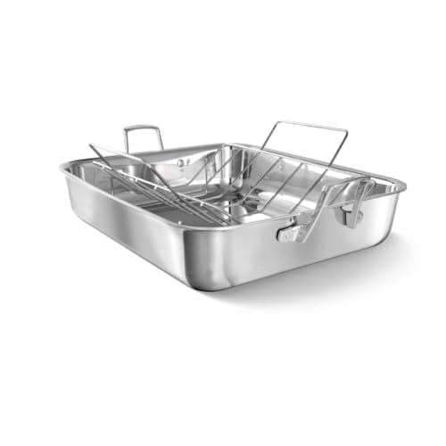 Calphalon Premier 5-Ply Stainless Roaster with Rack, product photograph from the Amazon listing.