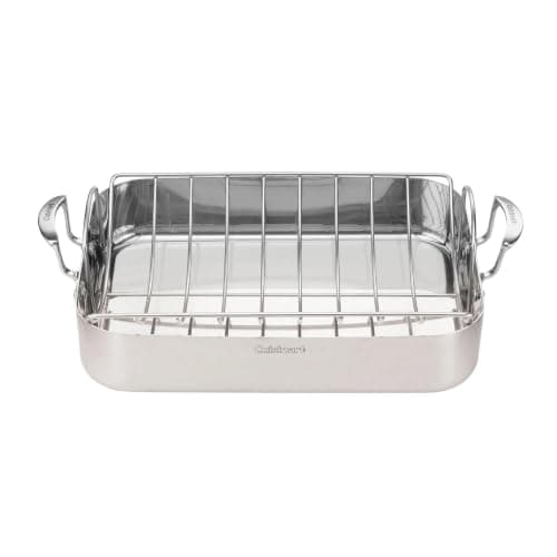 Cuisinart MultiClad Pro 16-Inch Stainless Roasting Pan with Rack, product photograph from the Amazon listing.