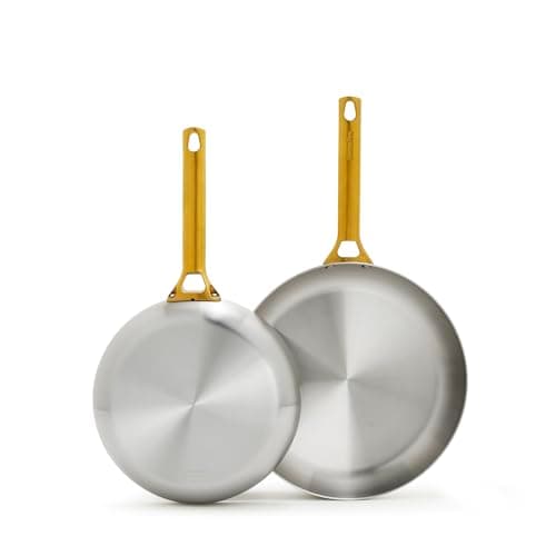 GreenPan Reserve Tri-Ply Stainless 10- and 12-Inch Frypan Set, product photograph from the Amazon listing.