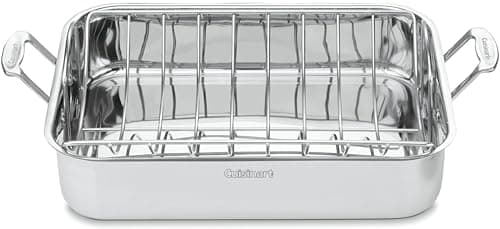 Cuisinart Chef's Classic 16-Inch Stainless Roasting Pan with Rack, product photograph from the Amazon listing.