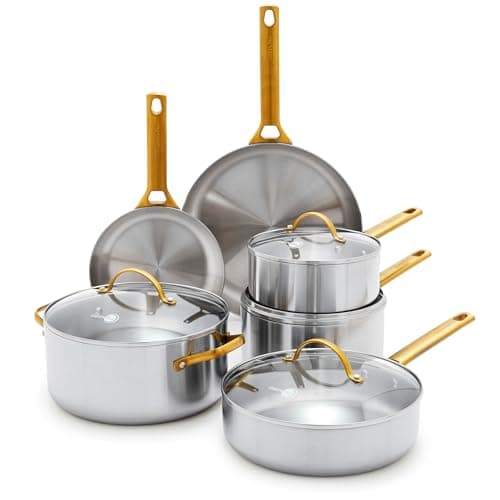 GreenPan Reserve Tri-Ply Stainless 10-Piece Set, product photograph from the Amazon listing.
