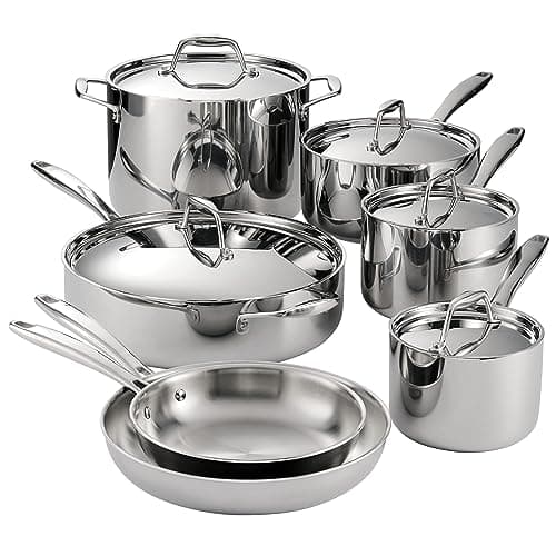 Tramontina Signature Tri-Ply Clad Cookware Set, product photograph from the Amazon listing.